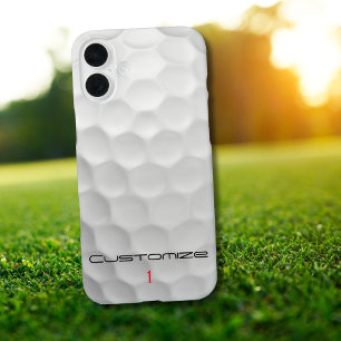 Golf Ball Dimples Personalized Text and Number iPhone 16 Plus Case