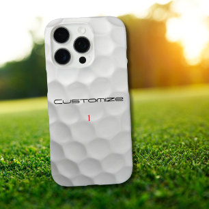 Golf Ball Dimples Personalized Text and Number iPhone 16 Pro Case