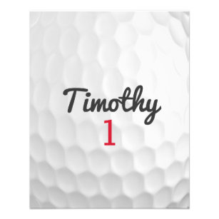 Golf Ball Dimples with Black Name Red Number Flyer