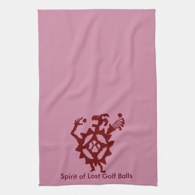 Golf Ball Eater Petroglyph Tea Towel (Vertical)