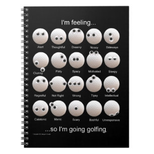 Golf Ball Emotions Chart Spiral Notebook