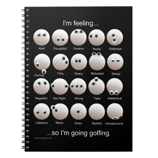 Golf Ball Emotions Chart Spiral Notebook (Front)