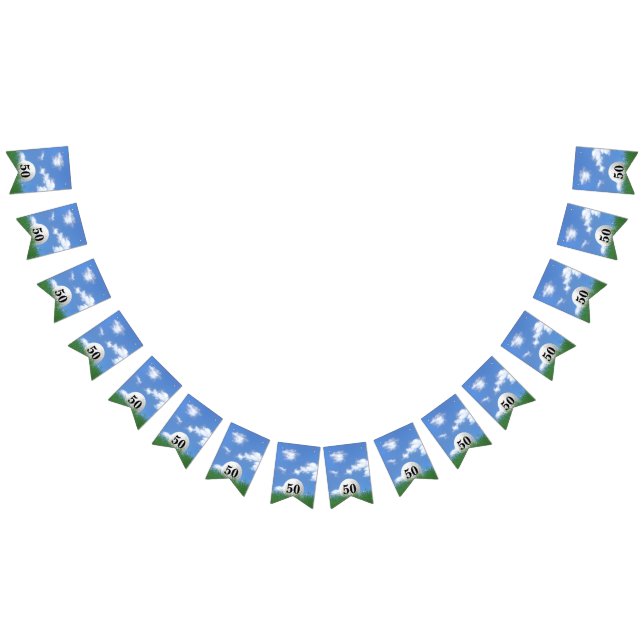 Golf Ball for 50th birthday Bunting Flags (All)