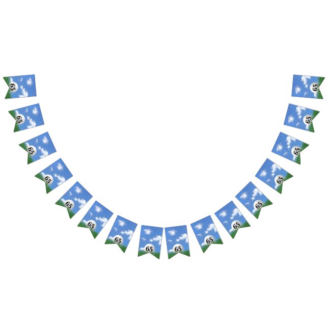 Golf Ball for 65th birthday Bunting Flags (All)