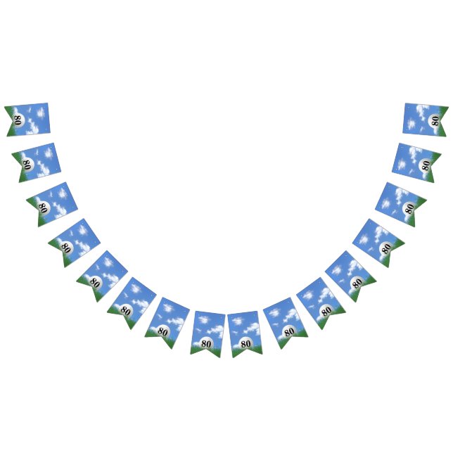 Golf Ball for 80th birthday Bunting Flags (All)