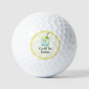Golf Ball   Golf Is Tonic Lemon Mint Glass Design