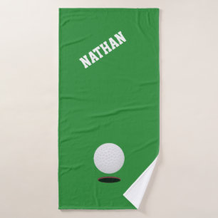 Golf Ball Green Golf Bath Towel