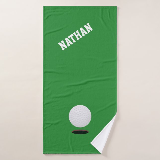 Golf Ball Green Golf Bath Towel (Bath Towel)