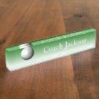 Golf ball green white fade desk nameplate