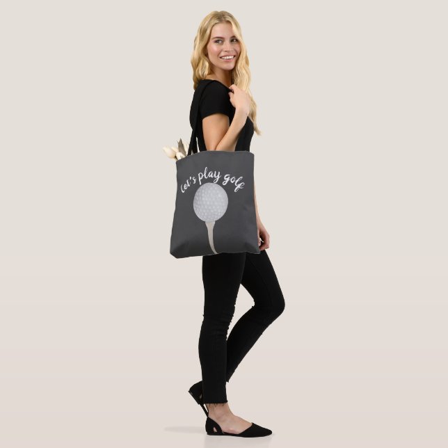 golf ball grey and white cute bag for golfers (On Model)