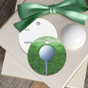 Golf Ball Happy Golfmas Gift Favour Tags
