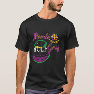 Golf Ball Hat On A Fun Mardi Gras T-Shirt