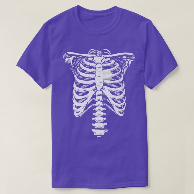 Golf Ball Heart Skeleton Rib Cage Halloween Love G T-Shirt (Design Front)
