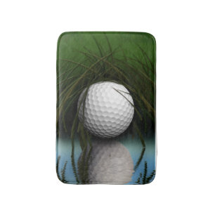 Golf Ball Hiding in Grass Sports Humour Bath Mat