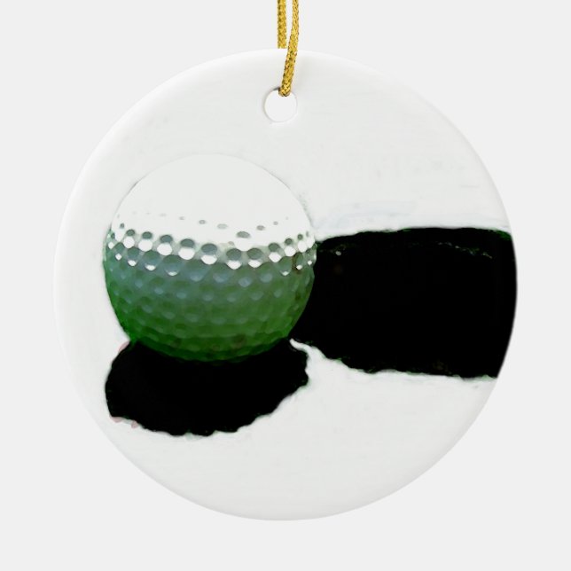 Golf Ball & Hole Ceramic Tree Decoration (Front)