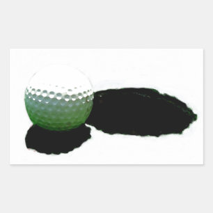 Golf Ball & Hole Rectangular Sticker
