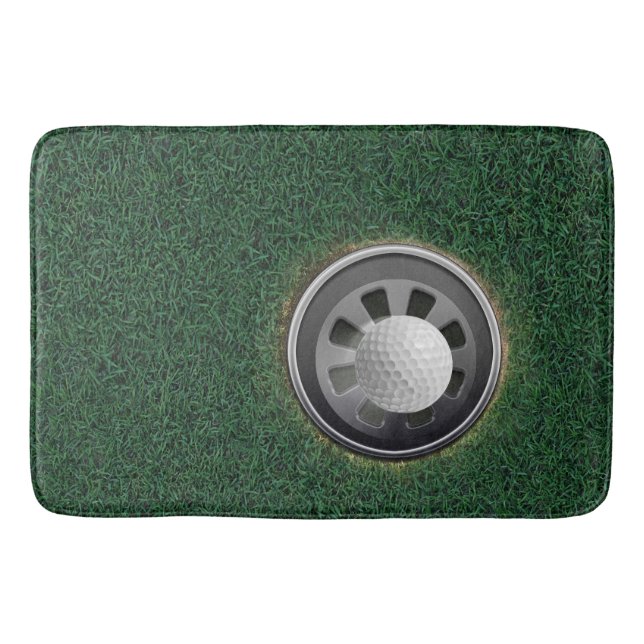Golf Ball in Cup in the Grass Bath Mat (Front)