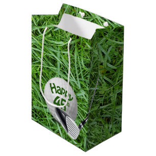 Golf Ball In Grass 45th Birthday Medium Gift Bag