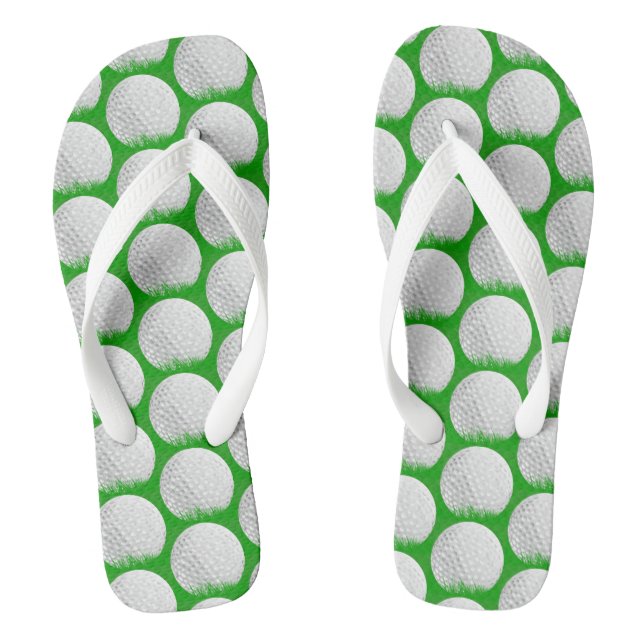 Golf Ball in Grass Pattern Jandals (Footbed)