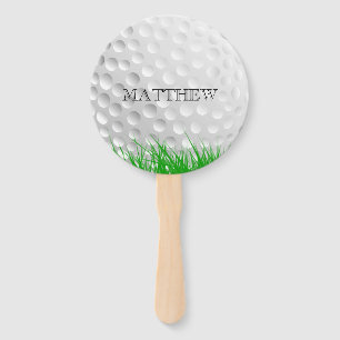 Golf ball in Grass Personalised Hand Fan