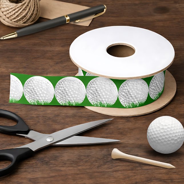 Golf Ball in Grass Satin Ribbon (Creator Uploaded)