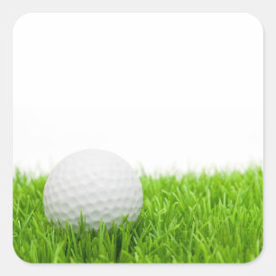 Golf Ball In Grass Square Sticker