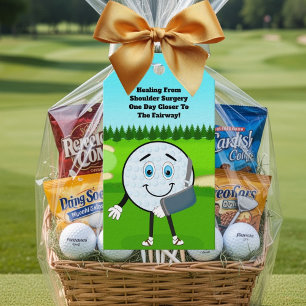 Golf Ball in Sling Funny Shoulder Surgery Get Well Gift Tags