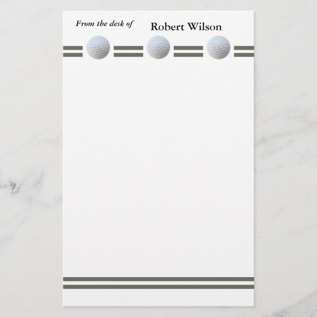 Golf Ball in Triplicate Stationery (Front)