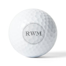 Golf Ball INITIALS Golfer Golfing Classic Modern