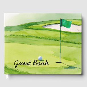 Golf ball is on putting green  guest book