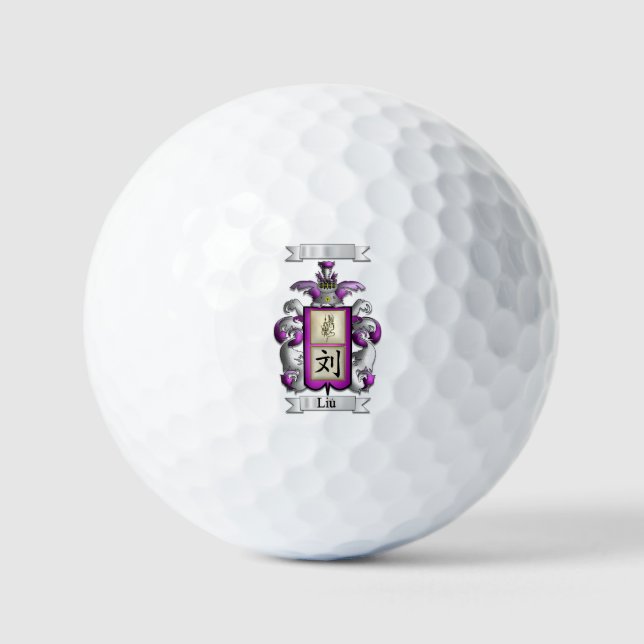 Golf Ball liu Surname And Shield (Front)