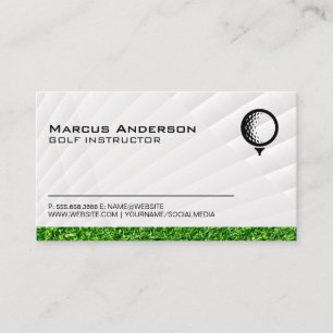 Golf Ball Logo   Grass Business Card