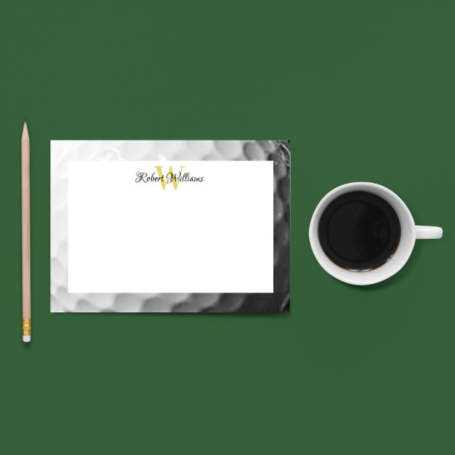 Golf Ball Look Monogram Personalised Post-it Notes (Creator Uploaded)