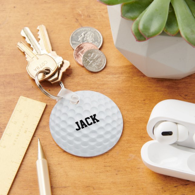 Golf Ball Look Personalized Keychain (Desk)