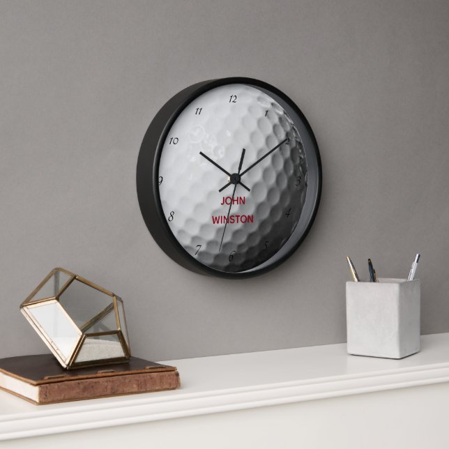 Golf Ball Look Personalized Wall Clock (Office)