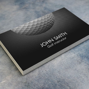 Golf Ball Metal Background Professional Golf Business Card