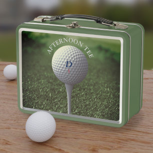 Golf Ball Monogram Afternoon Tee Golfing  Metal Lunch Box