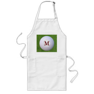 Golf ball Monogram Golfer Greens BBQ Turf Long Apron