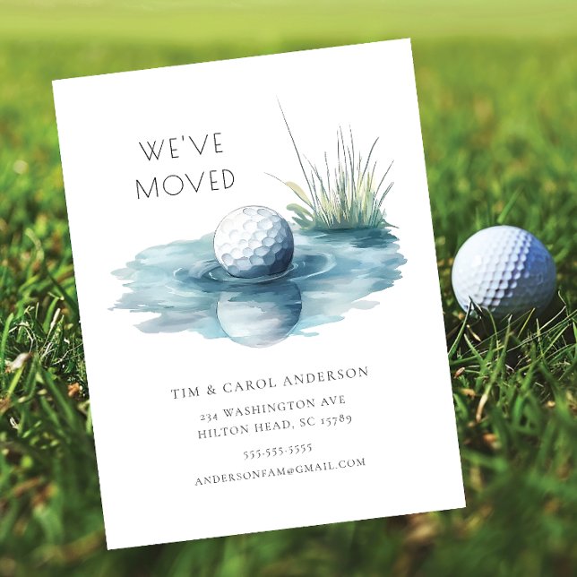 Golf Ball Moving Announcement  Postcard (Creator Uploaded)