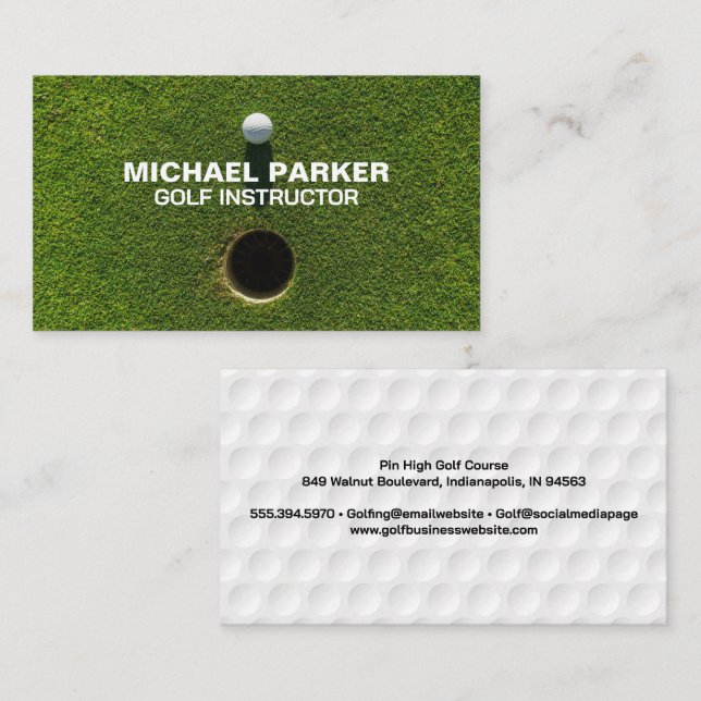 Golf Ball Near Hole Business Card (Front/Back)