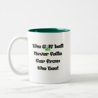 Golf ball never falls far from the tee Two-Tone coffee mug