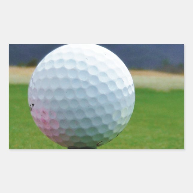 Golf Ball on a mountain golf course Rectangular Sticker (Front)