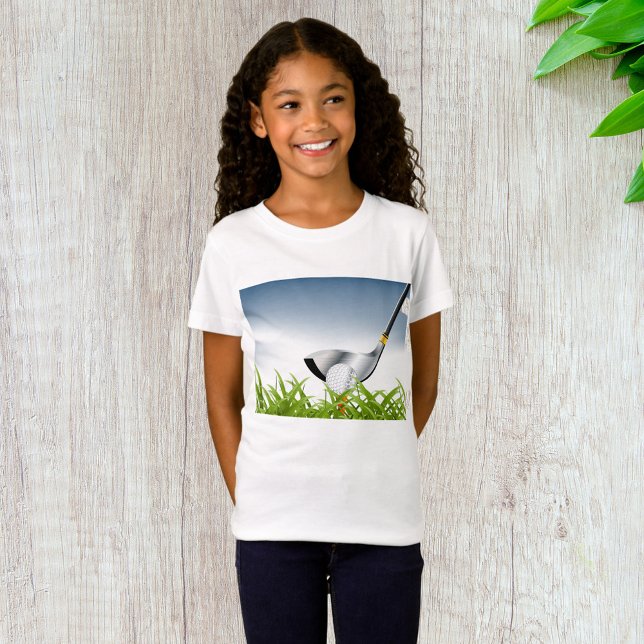 Golf Ball On A Tee Girls T-Shirt (Creator Uploaded)