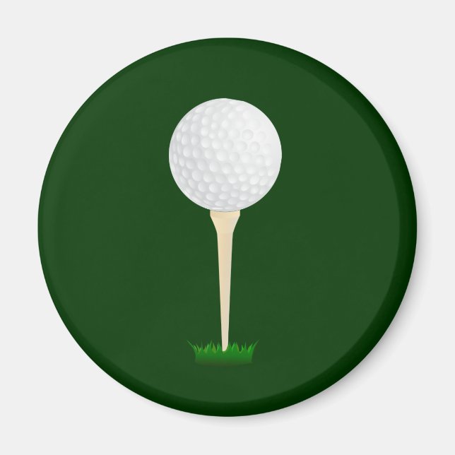 Golf Ball on a Tee Magnet (Front)
