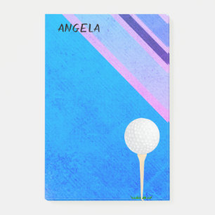 golf ball on blue for golfers post-it notes