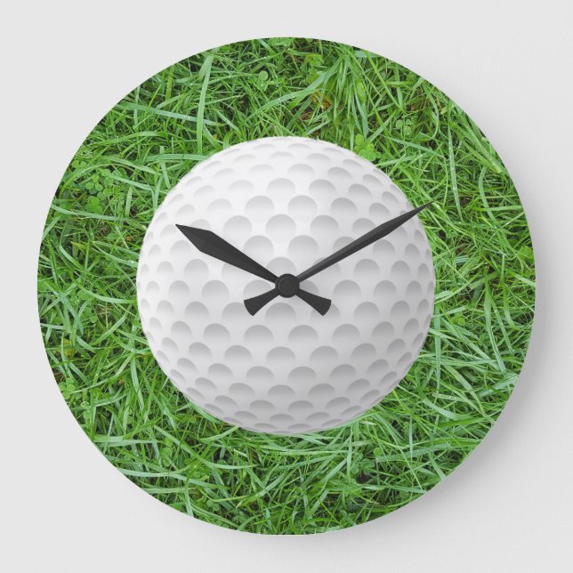 Golf Ball on Grass Large Clock (Front)