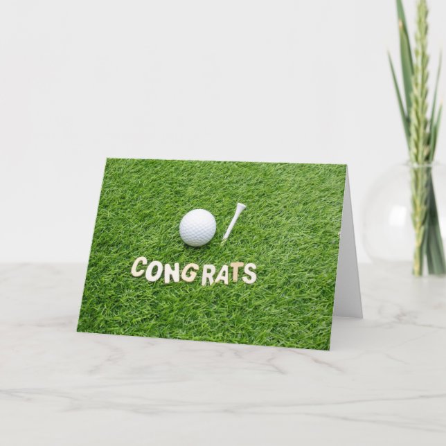 Golf ball on green  Congrats Congratulations  Card (Front)