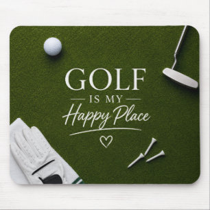 Golf ball  on green course mouse pad