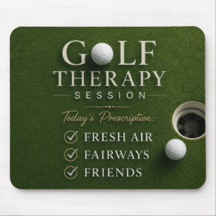 Golf ball  on green course mouse pad