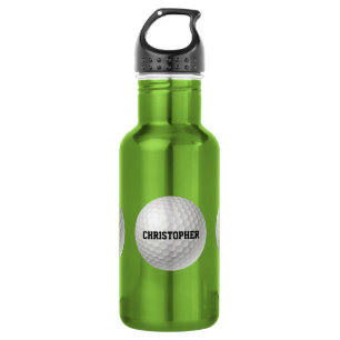 Golf Ball on Green Water Bottle